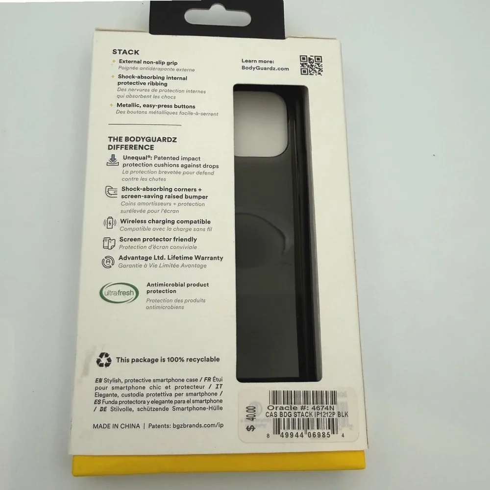BodyGuardz Stack Protective Case iPhone 12‎ 12 Pro Antimicrobial Drop Protection
